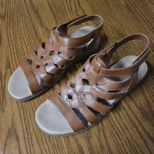 Brown Baretrap Strappy Sandals